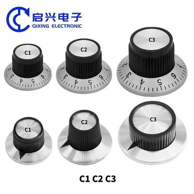 耐久性維持のための銅コアとアルミトップのポテンチオメーターノブ C1 C2 C3