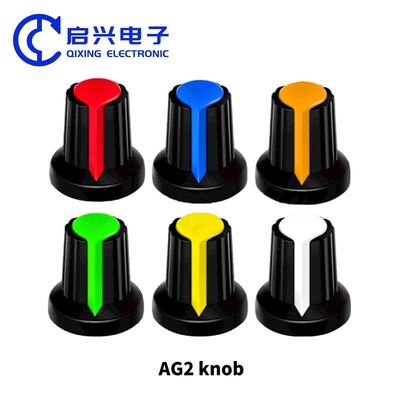 AG2 プラスチックポテンチオメーターノブ 15X17MM WH148 ノブ 直径 6mm キャップ