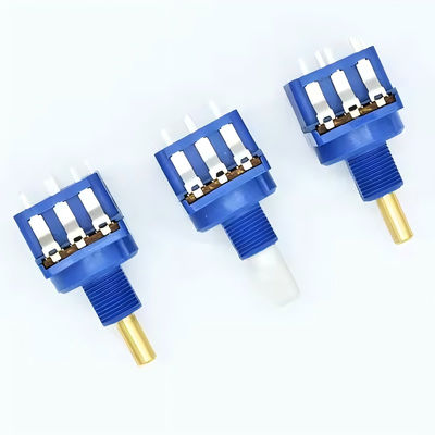 WH116AKシリーズ ディマー 双制御ポテンチオメーター B500K 5ピン付き回転スイッチ 半軸柄長 16MM