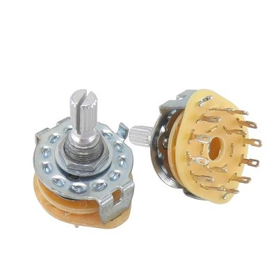 無料サンプル メタル丸型軸 25mm 1 極 3 位置 4 位置 12 位置 電圧選択器 アルファ RS25 回転スイッチ