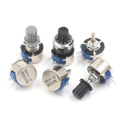 WX14-12 3w シングルコイルワイヤローンド調節可能なポテンチオメーター 1k 2k2 4k7 10k 22k 4mmのノブ