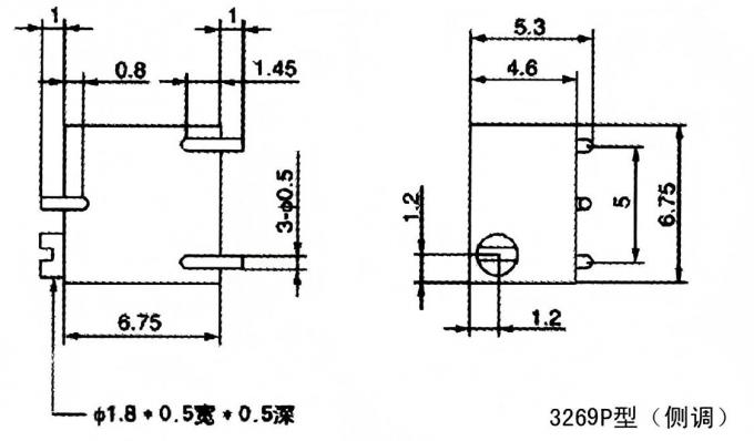 3269X, 3269P, 3269W BONENS マルチターンSMD 精密トリマーポテンチオメーター / 調整可能なレジスタ 15