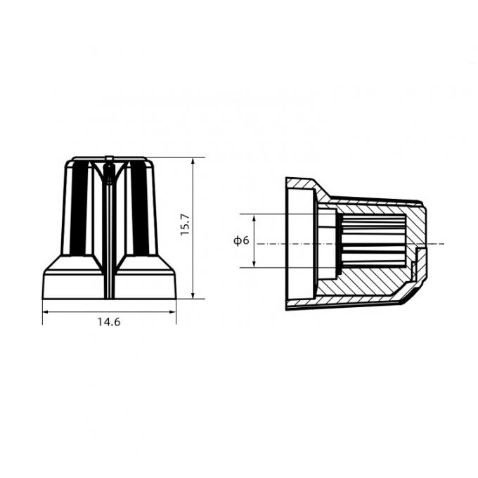 AG1 D シャフト 15X16mm プラスチックポテンチオメーターノブ 様々なタイプ 電子アクセサリー 6