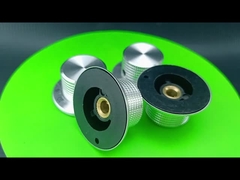 シルバーアルミニウムノブ 直径37mm 番号0-10とシャフトホール 6.4MMノブ